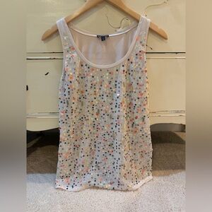 Express Multicolor Festive Sequin Tank Top Size Small